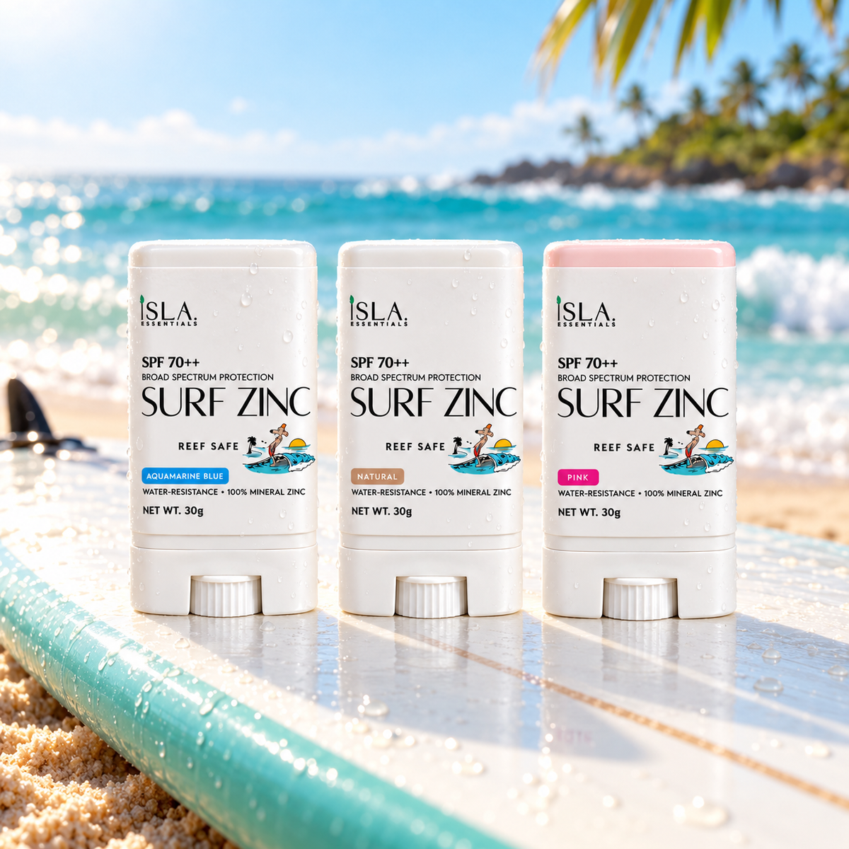 Mineral Surf Zinc SPF70++ | Reef-Safe Sunscreen Stick | Non-Nano Zinc Oxide
