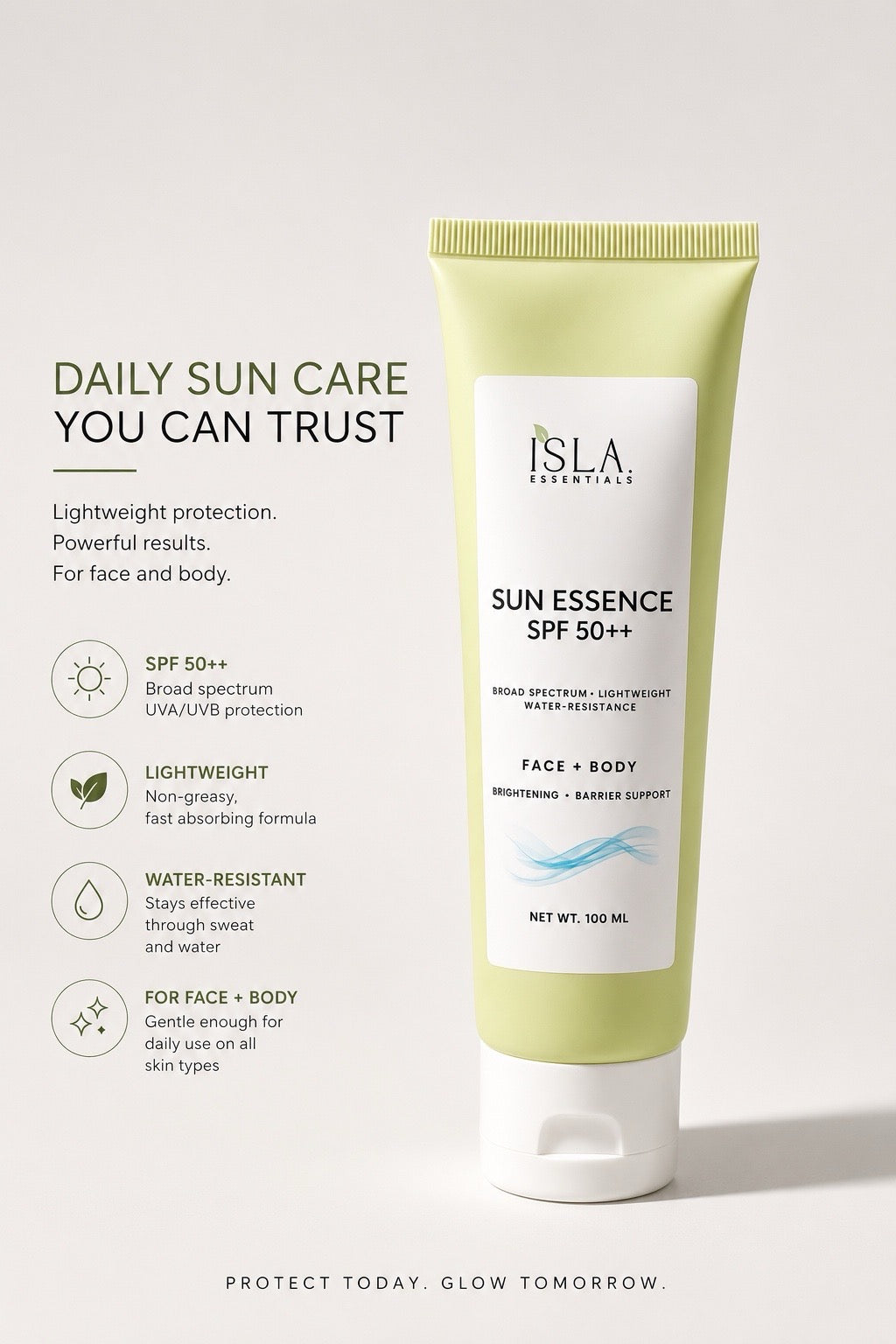 Sun Essence SPF50++ For Face and Body / Broad Spectrum Protection / Water Resistance / Lightweight and Nongreasy